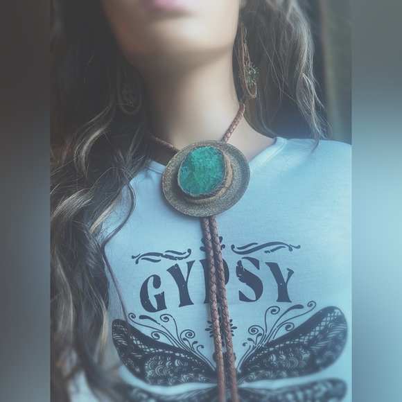 Necklace Fire Agate Bolo Two Piece - Picture 5 of 14